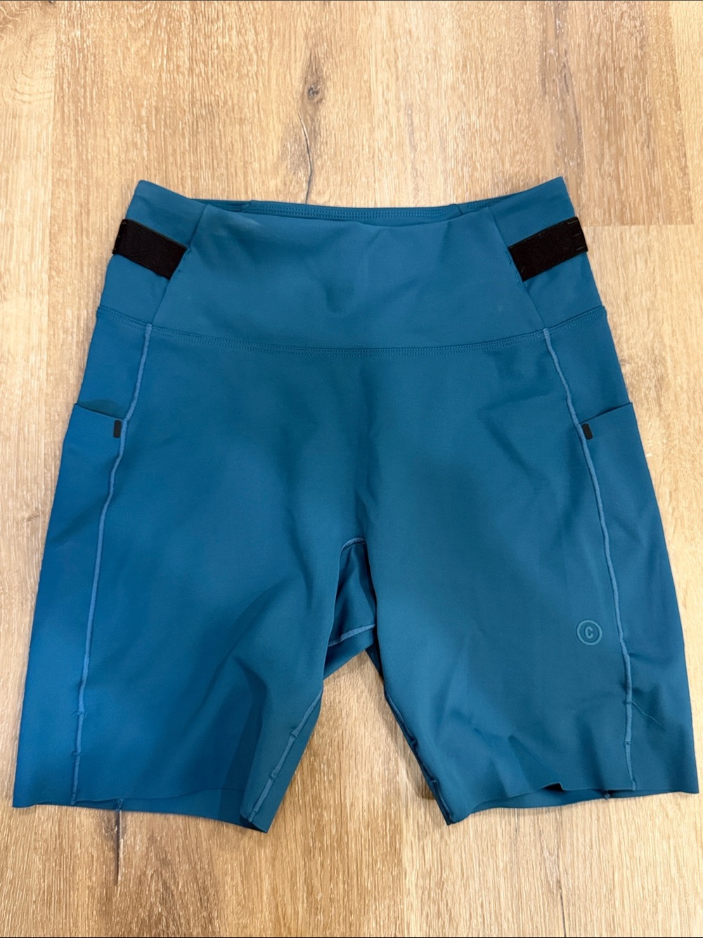 Ciele High-Rise Teal Shorts with Side Pockets Run Bike | Small